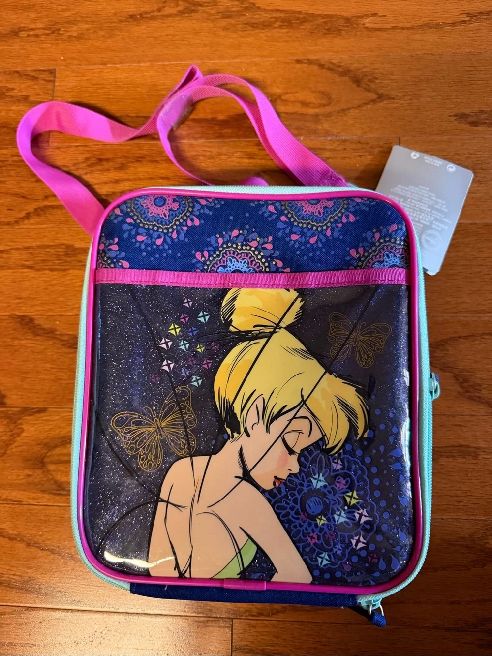 Disney Tinker Bell Girls' Navy and Pink Fairy Character Crossbody Bag